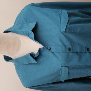 Van Heusen Studio Green Check Long Sleeve Slim Fit Button-Down Men's Shirt, XL